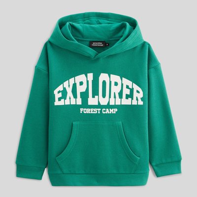 Sweat à capuche imprimé, en coton bio MONOPRIX