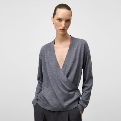 Cardigan croisé en laine mérinos ADOLFO DOMINGUEZ