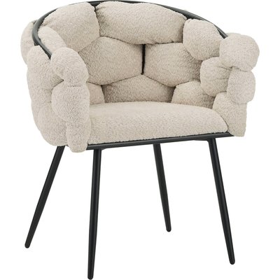 Fauteuil d'intérieur  effet bouclette pieds noirs design cosy RECOLLECTION