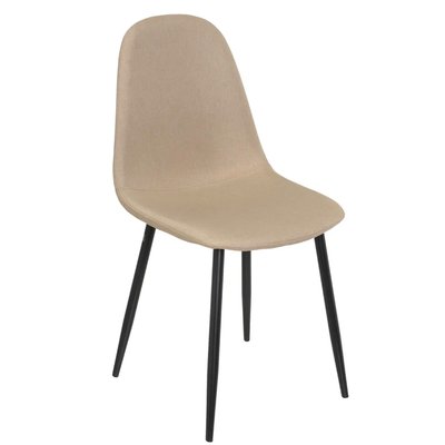 Chaise en tissu beige et pieds en métal noir 47x51x98cm WADIGA