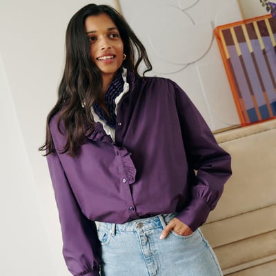 Signatures Charlene skjorte med victoriansk krave LA REDOUTE COLLECTIONS