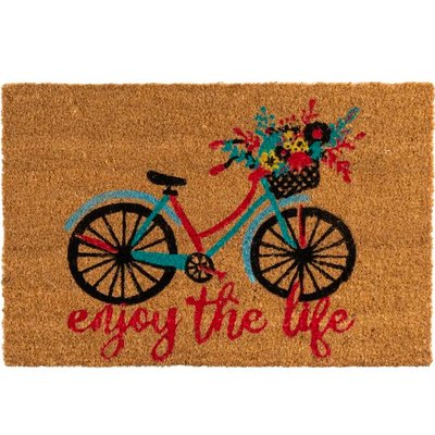 Paillasson coco vélo enjoy the life 60x40x1.5cm WADIGA