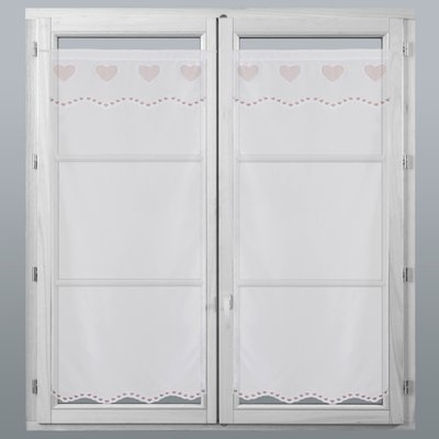 Petits Voilages Brodés Coeur HOME MAISON