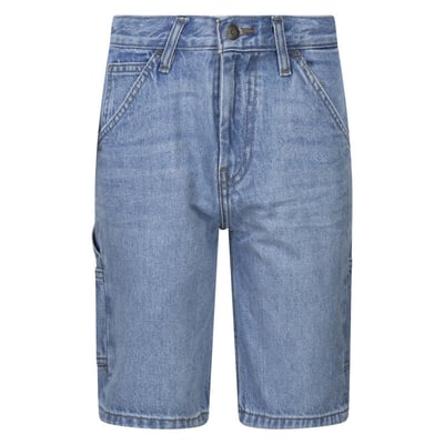 Short 5 poches en coton bleu uni à coupe droite et avec un patch d'authenticité TEDDY SMITH