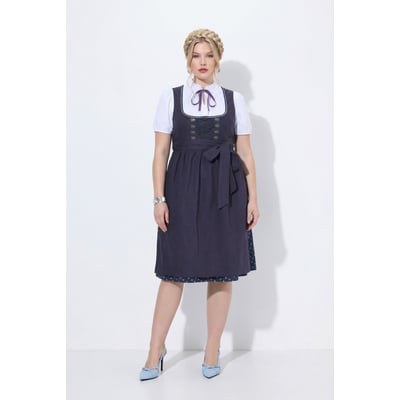 Dirndl en lin mélangé, fleurs, col carré ULLA POPKEN