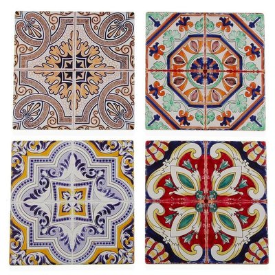 Set de 4 dessous de plat en liège et ciment façon carreaux 20x20x0.5cm WADIGA