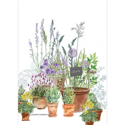 Torchon métis lin & coton lavé JARDIN AROMATIQUE GARNIER-THIEBAUT