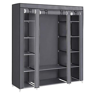 Penderie Pliable en Tissu avec tringle et étagères - L140 cm CALICOSY