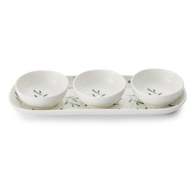 Set of 3 Mistletoe Dip Bowls & Tray SOPHIE CONRAN FOR PORTMEIRION