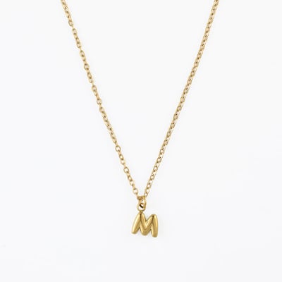 Collier à pendentif lettre M acier inoxydable BALABOOSTE