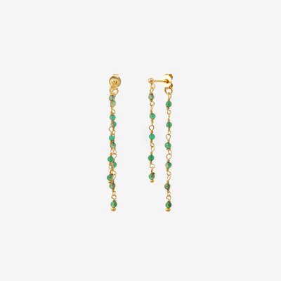 Boucles d'oreilles dorées double - ROXANE CAROLINE NAJMAN