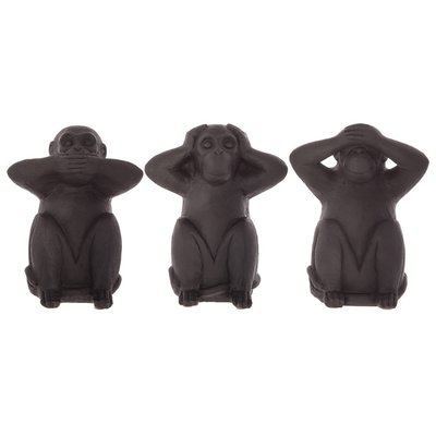 Ensemble de 3 singes sagesse en résine 23 ATMOSPHERA
