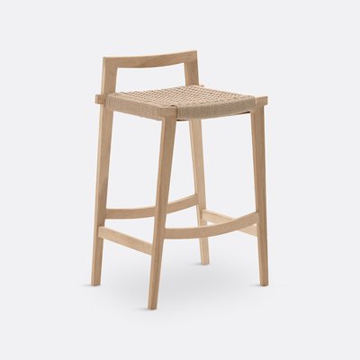 Tabouret de bar chêne massif et tressage, Kioto LA REDOUTE INTERIEURS