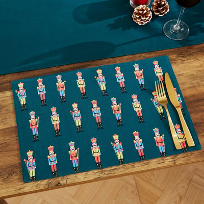 Christmas Nutcracker Cotton Dining Placemat 4 Pack CATHERINE LANSFIELD