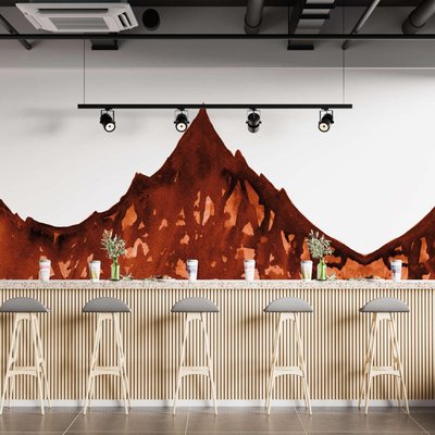 Papier peint panoramique avec montagnes abstraites - 340x260 cm (l x h) LA TOUCHE ORIGINALE