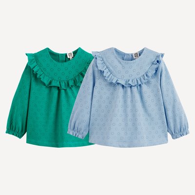 2er-Pack Langarm-Shirts mit Rüschen LA REDOUTE COLLECTIONS