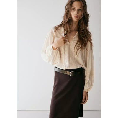 Jupe droite en maille fine MANGO