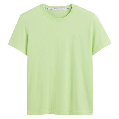 Cotton Embroidered Badge T-Shirt with Crew Neck CALVIN KLEIN JEANS