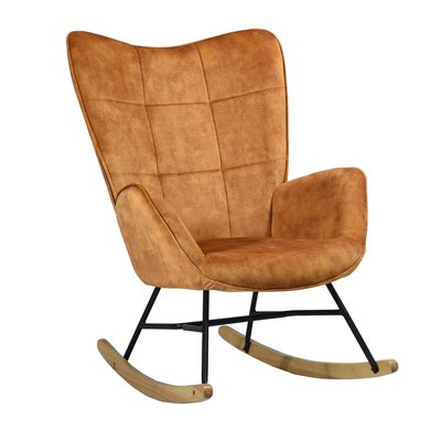 Fauteuil à bascule rocking chair scandinave en velours,KELAN MEUBLES COSY