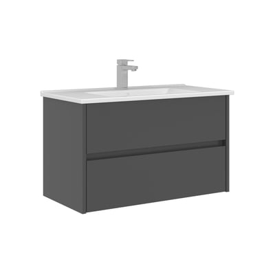 Meuble vasque suspendu 2 tiroirs 85 cm NAÏA PIER IMPORT