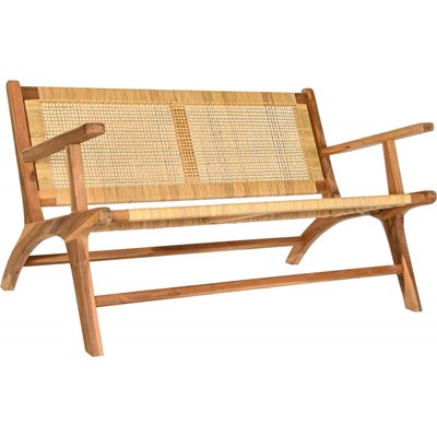 Banc en rotin et teck, intérieur naturel RECOLLECTION