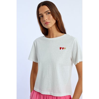 T-shirt droit, motif cœur LILI SIDONIO