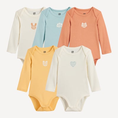 Lot de 5 bodies, à manches longues et à emmanchures américaines LA REDOUTE COLLECTIONS