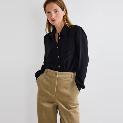 Chemise manches longues imprimée en soie MONOPRIX
