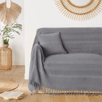 Plaid artisanal frangé coton, Nedo LA REDOUTE INTERIEURS
