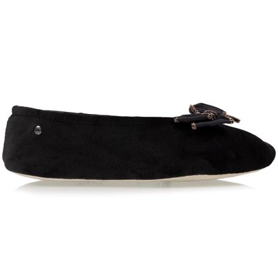 Chaussons Ballerines ultra confortables, en coton biologique, détail grand nœud ISOTONER