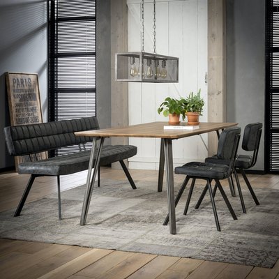 Banc salle à manger noir avec dossier 180 cm TRIBECA PIER IMPORT