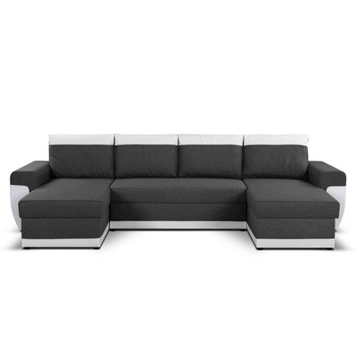 Canapé d'Angle Convertible en Simili/Tissu 7 places - MILAN LISA DESIGN