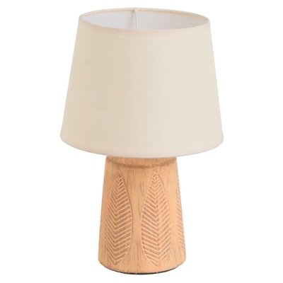 Lampe à poser en céramique terracota et abat jour beige 21x21x32cm WADIGA