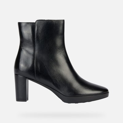 Bottines cuir zippées à talon Walk Pleasure GEOX