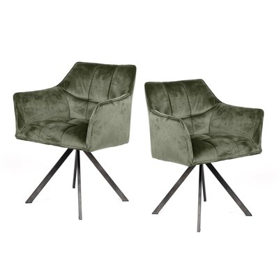 Lot de 2 fauteuils de table pivotants - LANA MATHI DESIGN