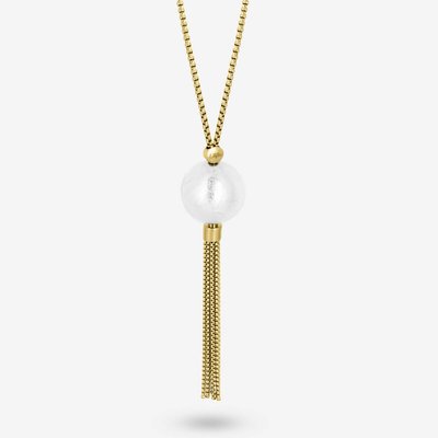 Halskette Liliflo in Gelbgoldfarbe und Murano Cristal LILIFLO