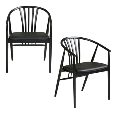 Chaise en bois noir à dossier arrondi (lot de 2) AMSTERDAM PIER IMPORT