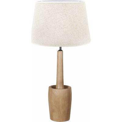 Lampe de table en bois naturel et abat jour toffee élégant RECOLLECTION