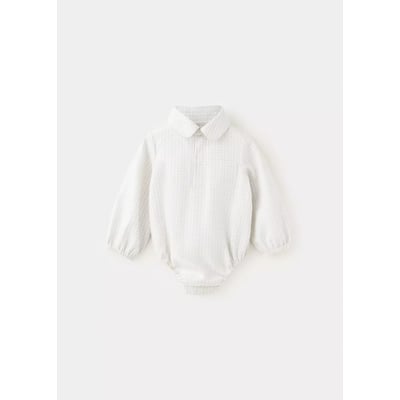 Chemise barboteuse en coton à carreaux MANGO BABY