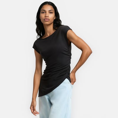 T-shirt col bateau manches courtes drapé LA REDOUTE COLLECTIONS