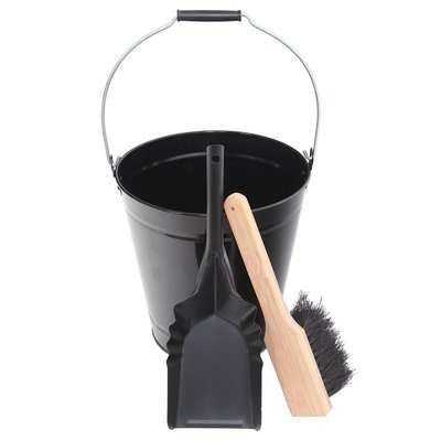 Set entretien cheminée  Balayette bambou, Pelle et Seau LE MARQUIER
