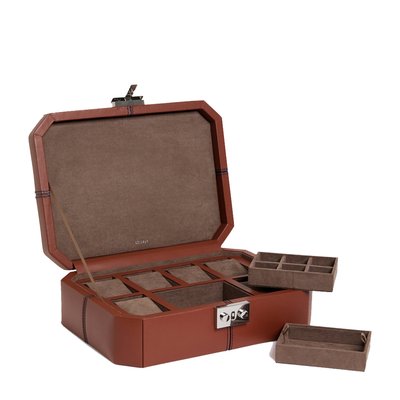 Coffret 6 montres et boutons de manchettes en cuir LE TANNEUR