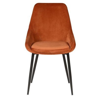 Chaise en velours noir pieds métal BARI ZAGO