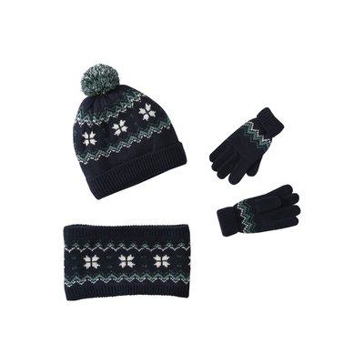 Coffret Noël Flocon bonnet + snood + gants/mitaines VERTBAUDET