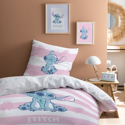 Parure de lit imprimée 100% coton, STITCH STRIPE DISNEY