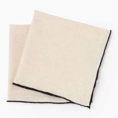 Lot de 2 serviettes de table coton-lin, 40x40cm MONOPRIX