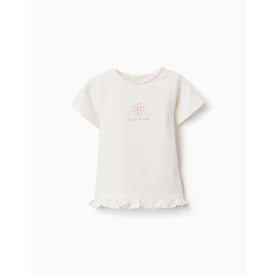T-shirt en coton avec imprimé et ourlet à volants ZIPPY