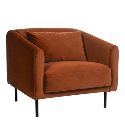 Fauteuil en velours pieds droits en métal- WINSEN DRAWER