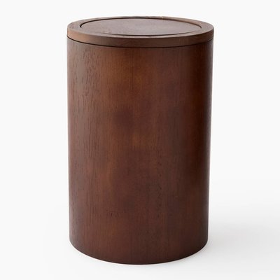 Poubelle ronde en bois foncé MONOPRIX MAISON
