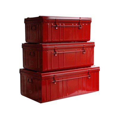 Cantine de rangement Premium en acier rouge Lot de 3 : 95, 130 et 175 litres PIERRE HENRY